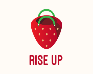 Cute Strawberry Bag  logo design