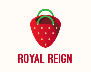 Cute Strawberry Bag  logo design