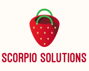 Cute Strawberry Bag  logo design