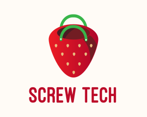 Cute Strawberry Bag  logo design