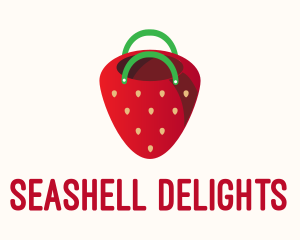 Cute Strawberry Bag  logo design