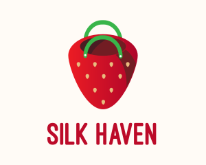 Cute Strawberry Bag  logo design