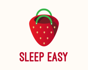 Cute Strawberry Bag  logo design