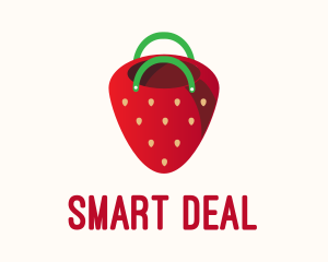 Cute Strawberry Bag  logo design