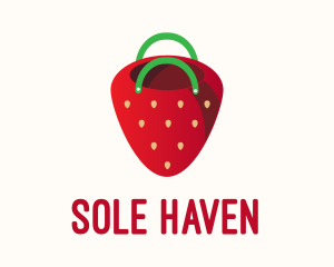 Cute Strawberry Bag  logo design