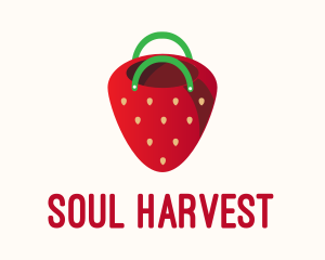 Cute Strawberry Bag  logo design