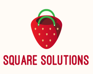 Cute Strawberry Bag  logo design