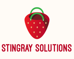 Cute Strawberry Bag  logo design