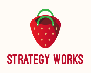 Cute Strawberry Bag  logo design