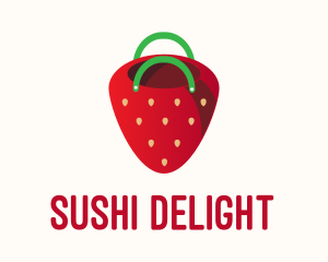 Cute Strawberry Bag  logo design