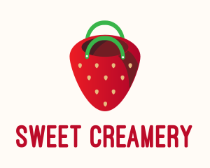 Cute Strawberry Bag  logo design