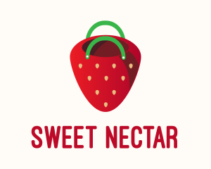 Cute Strawberry Bag  logo design