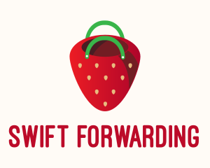 Cute Strawberry Bag  logo design