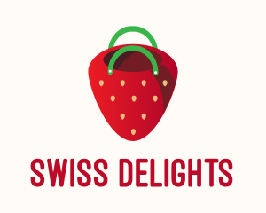 Cute Strawberry Bag  logo design