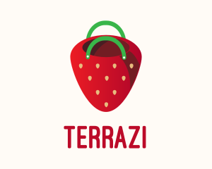 Cute Strawberry Bag  logo design