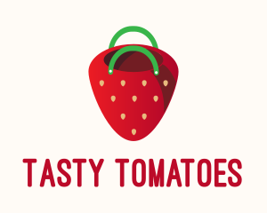 Cute Strawberry Bag  logo design