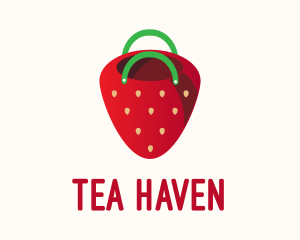 Cute Strawberry Bag  logo design