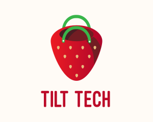 Cute Strawberry Bag  logo design