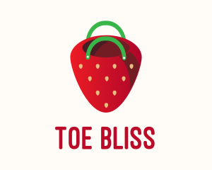 Cute Strawberry Bag  logo design