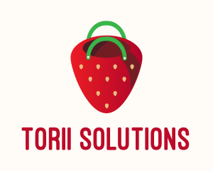 Cute Strawberry Bag  logo design