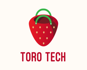 Cute Strawberry Bag  logo design