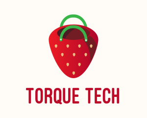 Cute Strawberry Bag  logo design