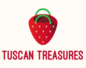 Cute Strawberry Bag  logo design