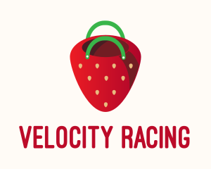 Cute Strawberry Bag  logo design