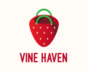 Cute Strawberry Bag  logo design