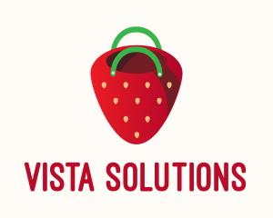 Cute Strawberry Bag  logo design