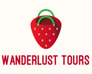 Cute Strawberry Bag  logo design