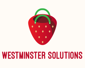 Cute Strawberry Bag  logo design