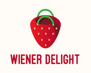 Cute Strawberry Bag  logo design