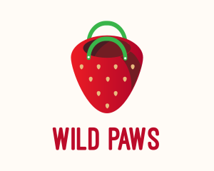 Cute Strawberry Bag  logo design