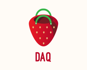 Cute Strawberry Bag  logo design