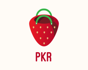 Cute Strawberry Bag  logo design