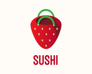 Cute Strawberry Bag  logo design