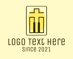 Altar - Crucifix Piano Keys logo design