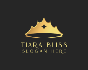 Tiara - Gold Diamond Tiara logo design