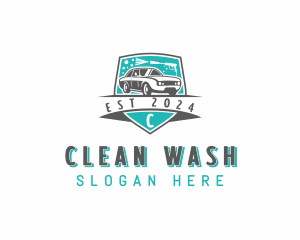 Car Wash Pressure Washer Cleaning logo design