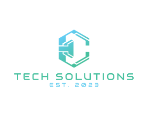 Solutions - Electrical Software Tech Letter E logo design