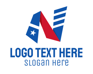South American - Striped Flag Letter N logo design