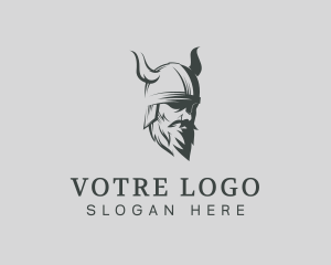 Helmet - Viking Beard Man logo design