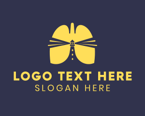 Oxygen - Lungs Lighthouse Beacon logo design