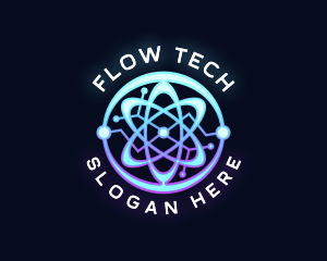 Tech Atom Chemistry logo design