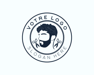 Hipster Moustache Barber Logo