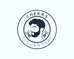 Hipster Moustache Barber Logo