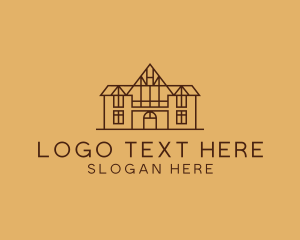 Traditional House Structure Landmark logo design