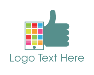 Combination - Thumbs Up Mobile App logo design