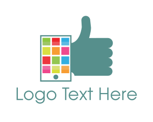 Approval - Thumbs Up Mobile App logo design